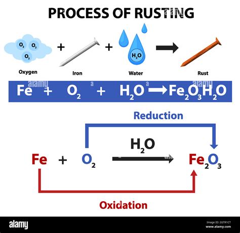 Process Of Rusting Chemical Equation Stock Vector Image And Art Alamy