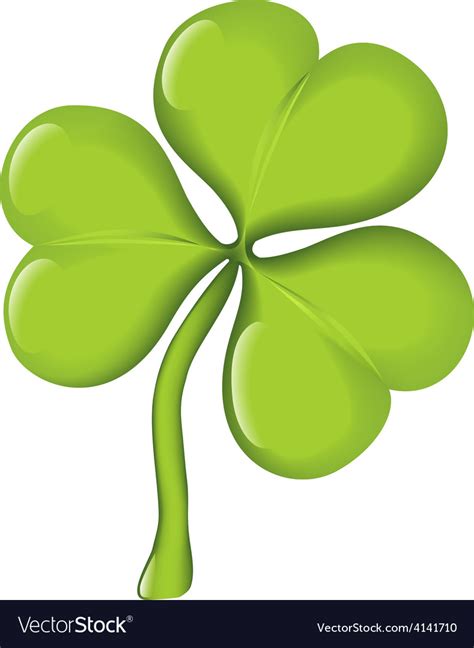 Single Shamrock Clover Royalty Free Vector Image