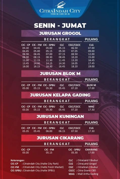 Jadwal Shuttle Bus Citra Indah Berita Cibubur