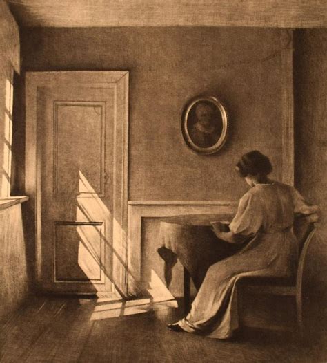 Peter Ilsted Interior With Woman Rare Etching At 1stdibs