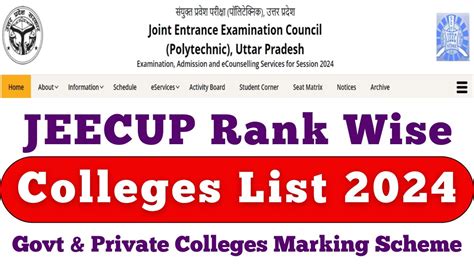 Jeecup Rank Wise Colleges List Know The Up Polytechnic Govt