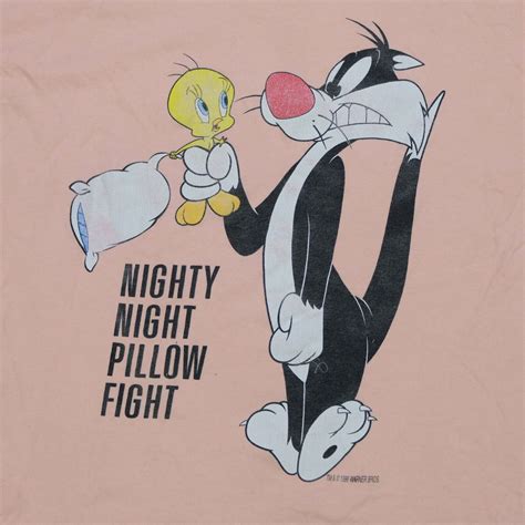 Rare Vtg Sylvester Tweety Nighty Night Pillow Fight 1 Gem