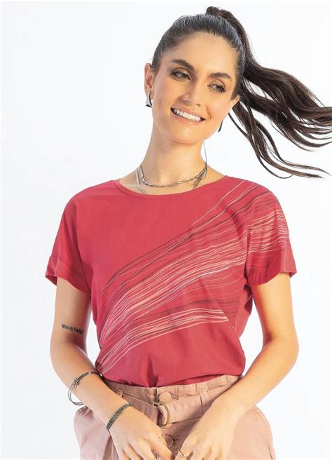 Blusa Viscose Feminina Adulta Vermelho Cativa