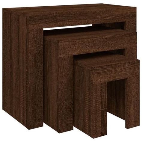 Duokon Tables Basses Gigognes Pcs Ch Ne Marron Bois D Ing Nierie