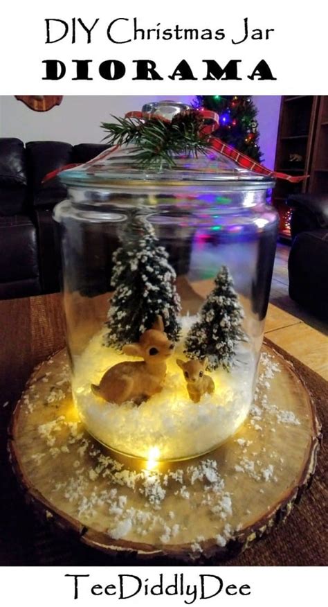 DIY Christmas Jar Diorama TeeDiddlyDee