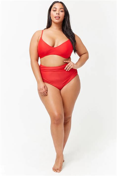 Forever Plus Red Triangle Bikini Size X Review