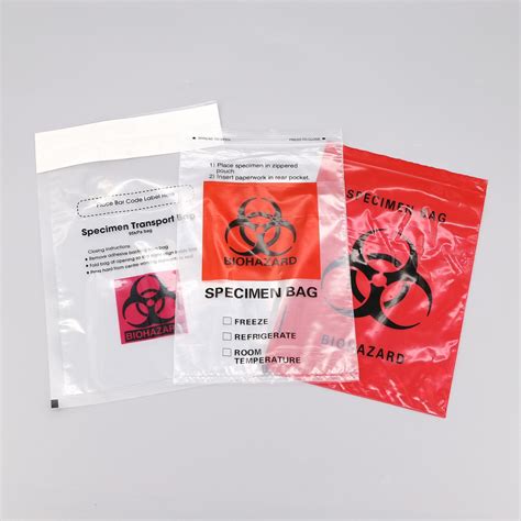 Friendly Clear Disposable Biohazard Specimen Bag For Pathology Lab Use