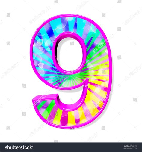 Colorful Alphabet Number 9 Stock Illustration 85562158 Shutterstock