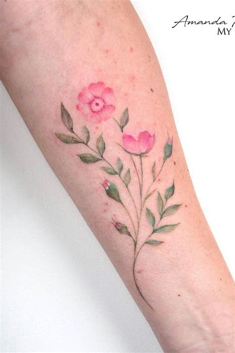 Pink Flower Tattoo Watercolor Best Flower Site