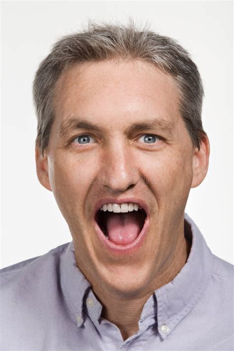 Portrait Of Mature Caucasian Man Stock Image Image Of Camera Mouth