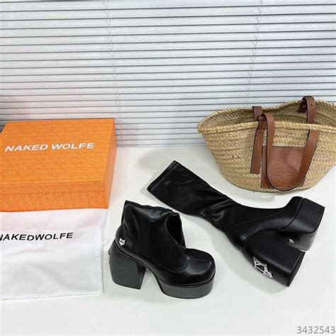 Сапоги Женский Naked Wolfe Натуральная кожа размер 41 черный Зима Платформа Без застёжки купить