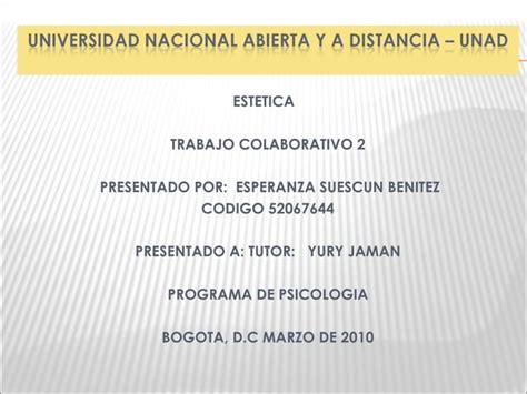 Trabajo Colaborativo Estetica Esperanza Ppt Descarga Gratuita