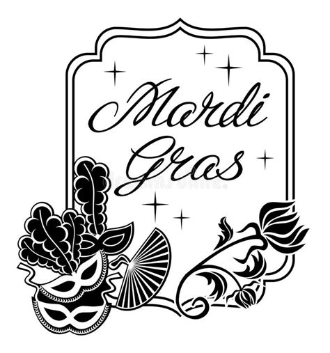 Happy Mardi Gras Clip Art Black And White