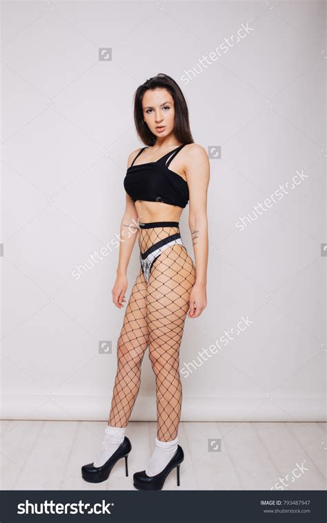 Sexy Brunette Girl Slender Figure Posing Stock Photo Shutterstock