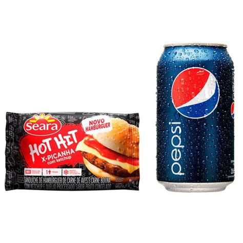 Kit Hot Hit Seara X Picanha 145g e Refrigerante Pepsi Lata 350ml Sanduíches Magazine Luiza