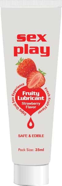 Buy Sex Play Fruity Lubricant Edible Strawberry Flavor Lube For Oral Sex 35 Ml Online