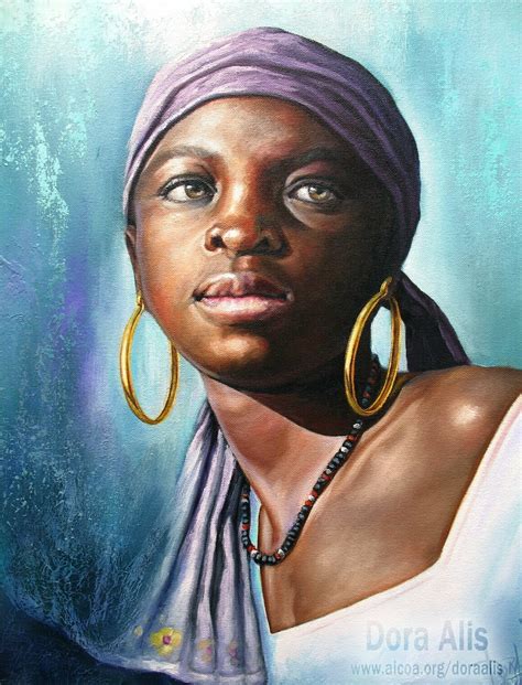 NIÑA DE AFRICA 52 by Dora Alis Mera Velasco 2011 Painting Oil on