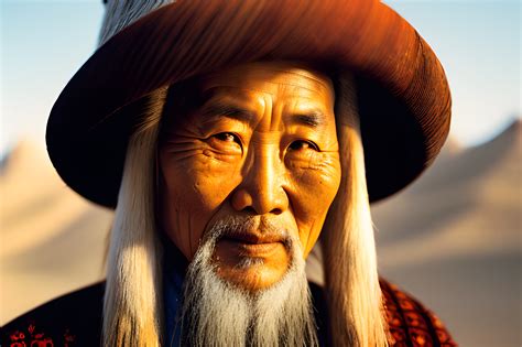 Portrait Of Old Mongolian Shaman Viarami