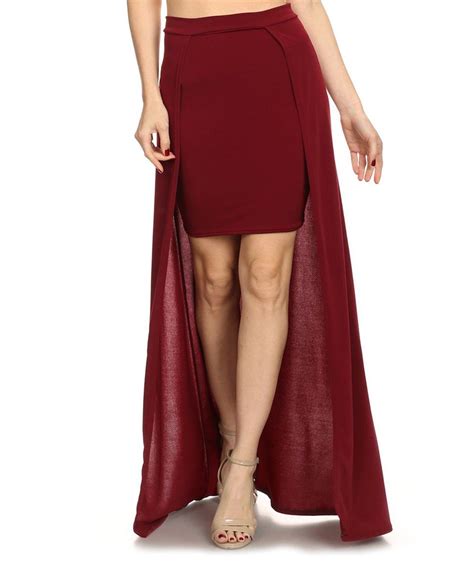 Take A Look At This Burgundy Hi Low Silk Blend Skirt Plus Too Today