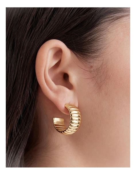 Mimco The Chorus Hoop Earrings In Gold Myer