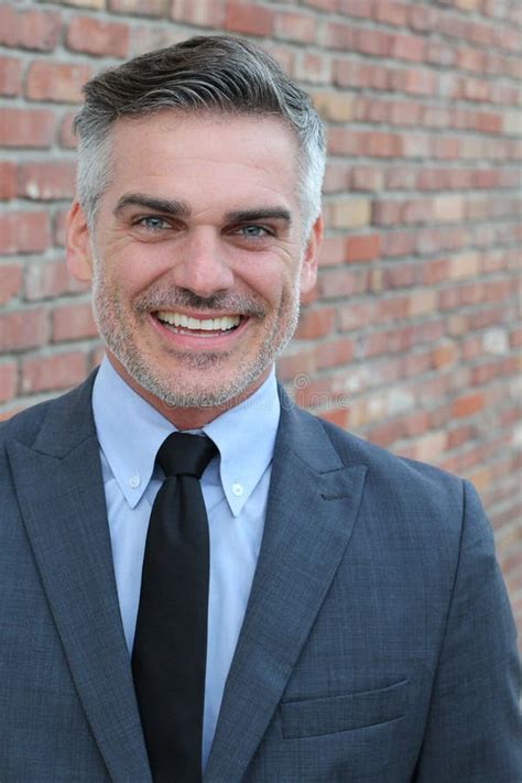 Mature Businessman Smiling Wearing Classic Suit Stock Photo Image Of