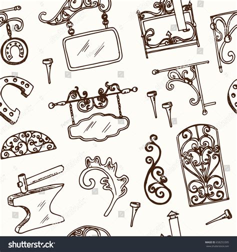 Forged Metal Products Artistic Forging Vector Stock Vector (Royalty Free) 658253395 | Shutterstock