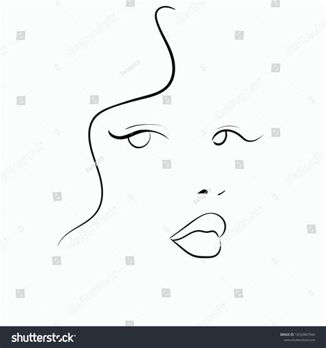 Vector Illustration Beautiful Woman Face Nude Stock Vector Royalty Free Shutterstock