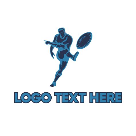 Blue Rugby Player Logo Brandcrowd Logo Maker