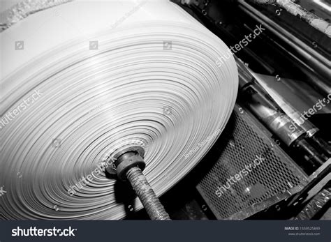 Black White Imagery Spool Plastic Packaging Stock Photo 1559525849