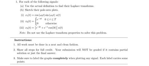 Solved 1. For each of the following signals: (a) Use the | Chegg.com 