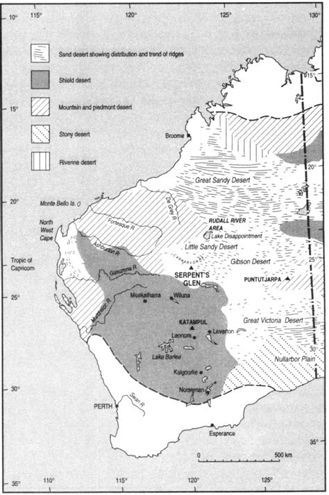 Map Of Western Australia Showing Arid Zone Boundaries And Site