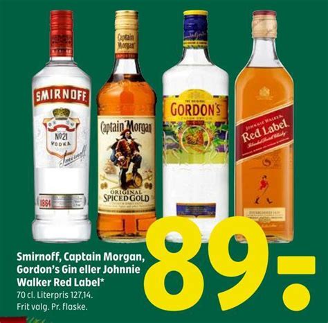 Smirnoff Captain Morgan Gordon S Gin Eller Johnnie Walker Red Label