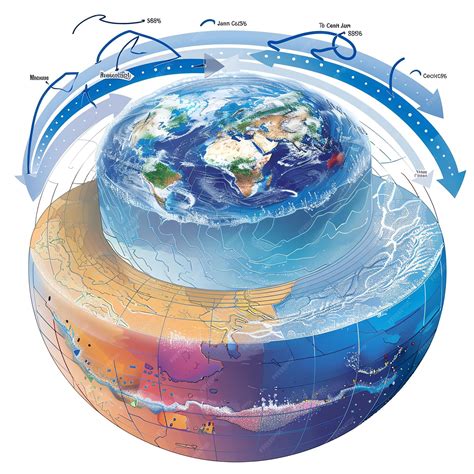 Diagram of atmospheric circulation changes during La Nina trade winds
