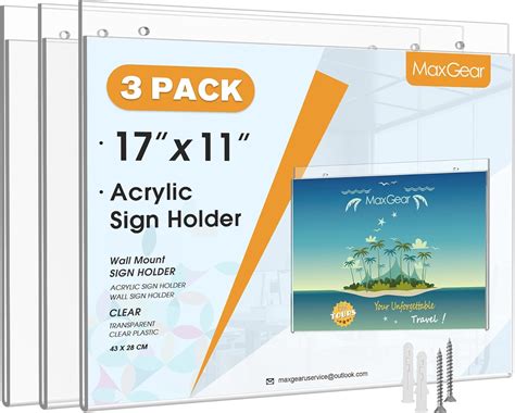 Amazon Maxgear Acrylic Sign Holder X Inches Wall Mount Sign