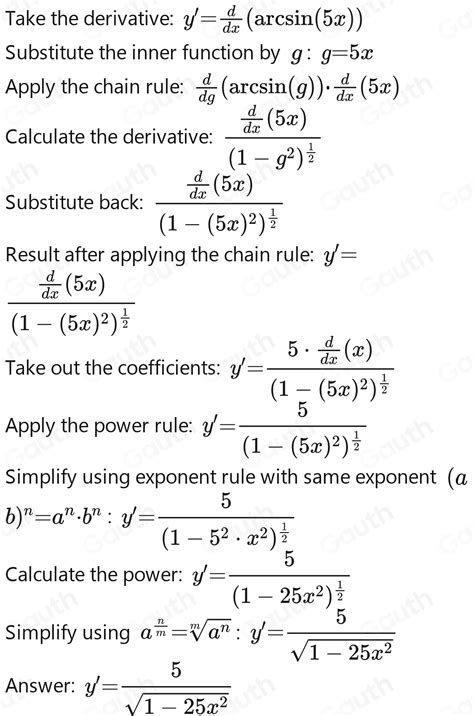 Solved Find Dy Dx If Y Sin 1 5x Dy Dx [calculus]