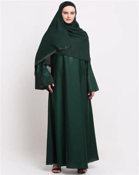 Buy Klotthe Women Green Solid Burqa With Scarf Online at Best Prices in ...