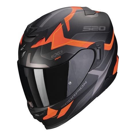 Casque intégral Scorpion Exo 520 Evo Air Elan noir mat orange Casque