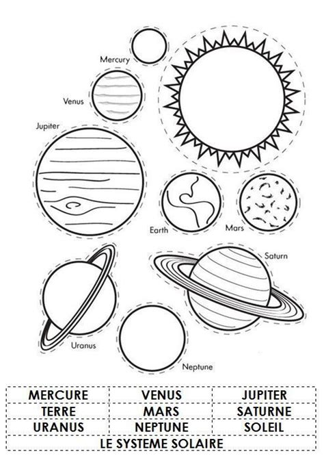 Système Solaire Version Gs Activités Manuelles Weltraum