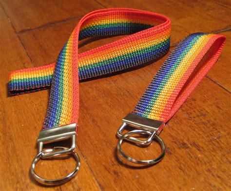 Rainbow Lanyard Bright Summer Handmade Wristlet Key Fob Etsy