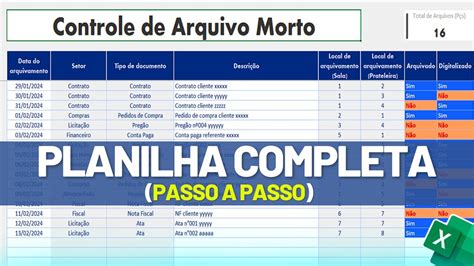 Planilha Para Controle De Documento Arquivado No Excel Planilha Arquivo Morto No Excel Youtube