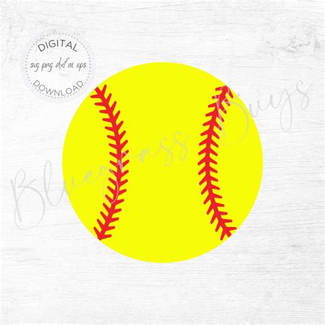 Softball Svg Softball Cut File Sports Clipart Etsy