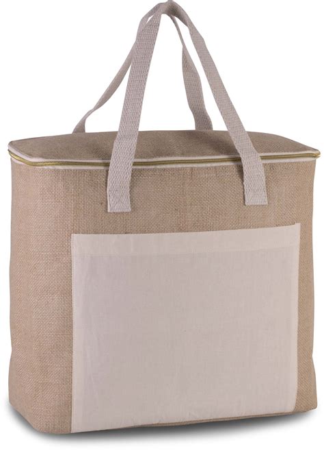 Sac isotherme en jute grand modèle Natural imprimé et personnalisé