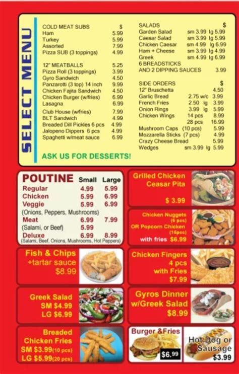 Pizzaway Menu In Windsor Ontario Canada