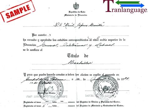 Diploma Cuba X Tranlanguage Certified Translations