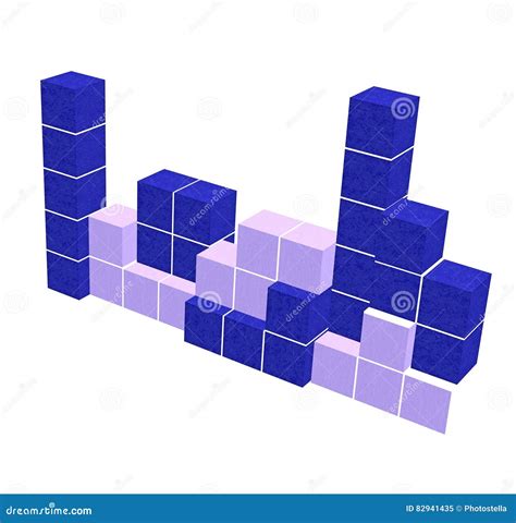 Video Gioco Di Puzzle Forme Geometriche Del Blu 3D Illustrazione Di