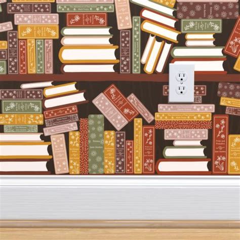 bookshelf with classic literature Wallpaper | Wallpaper bookshelf ...