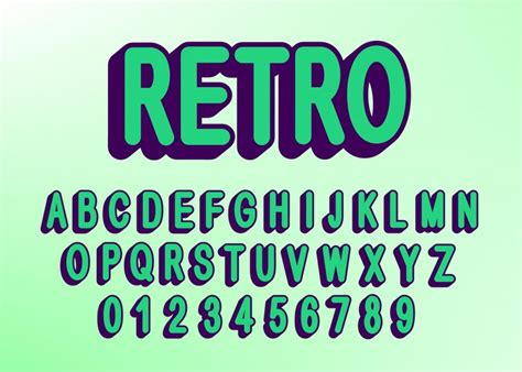 premium vector vector retro alphabet letters font  number