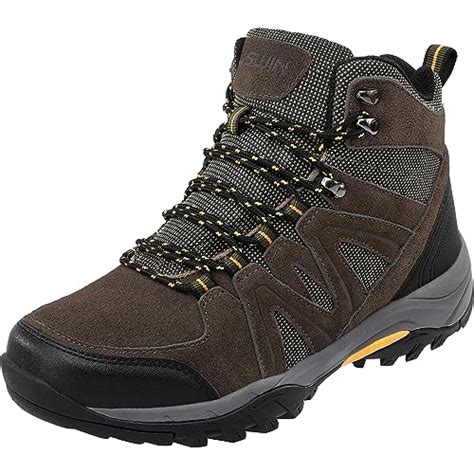 LUSWIN Men's Hiking Boots Non-Slip Lightweight Mid Ankle Hiking Shoes ...