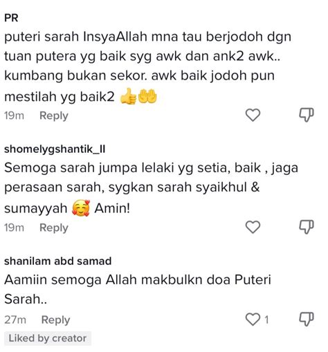 Puteri Sarah Doakan Dapat Jodoh Yang Baik Warganet Setuju Dan Turut