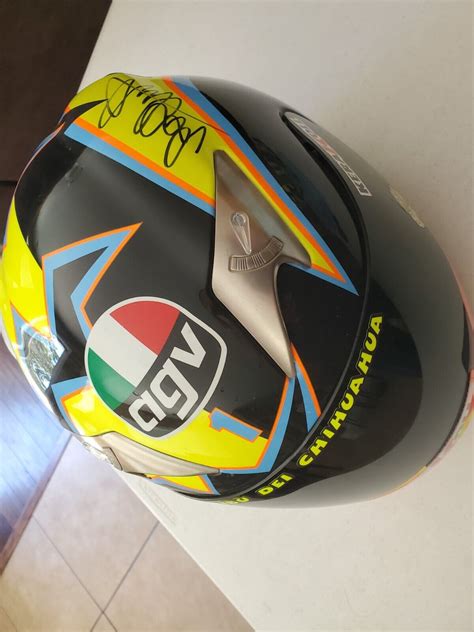 Valentino Rossi Signed AGV Ti Tech Helmet VR46 2003 2005 Full Rossi